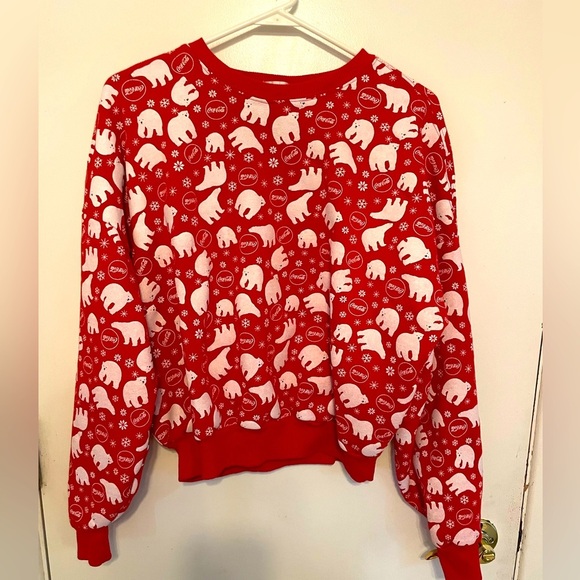 Coca Cola Christmas Bear Sweatshirt size medium - Picture 1 of 3